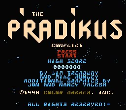 P'radikus Conflict (Homebrew) — Title screen